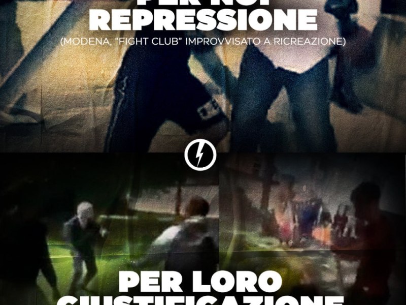 A noi repressione, a loro giustificazione.